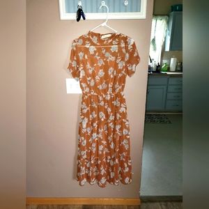 Rust floral dress size small